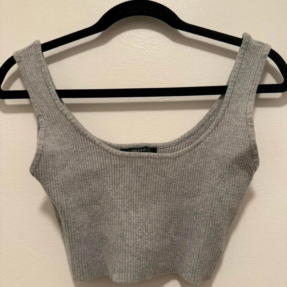 Forever 21 Women's Grey Crop-top - Picture 1 of 4